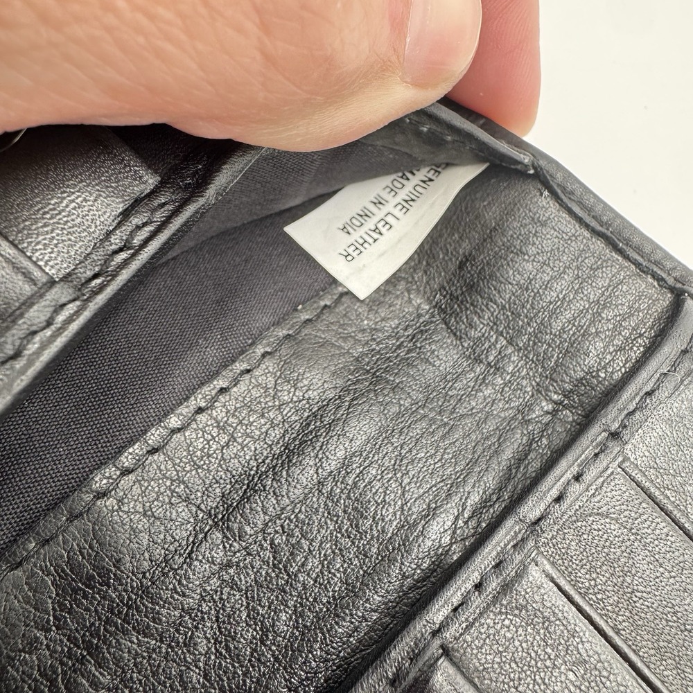 Genuine Leather Long Wallet Black Soft Leather Made in India Card Organizer - Picture 6 of 9